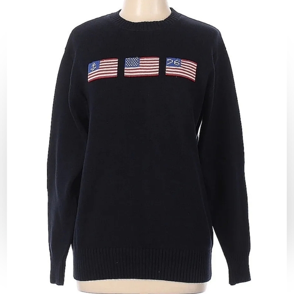 NWOT Kiel James Patrick Old Glory Sweater Navy Medium Large Unisex Rare! - Picture 2 of 7